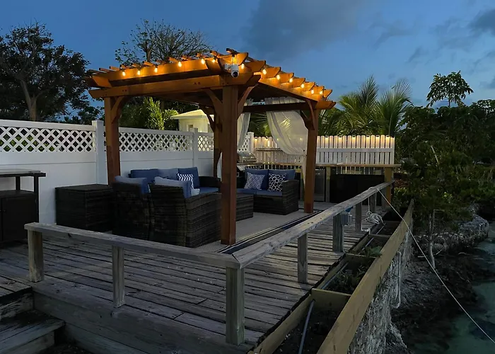 Easy Breezy - Waterfront Beach Bungalow With 150 Foot Dock On Guana Cay And Waterside Pergola